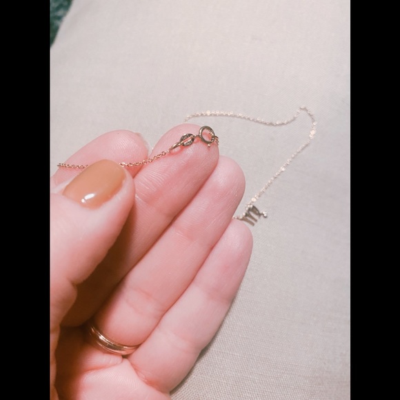 SOLD // 14K SOLID GOLD VIRGO ZODIAC SIGN DIAMOND NECKLACE - Picture 5 of 6